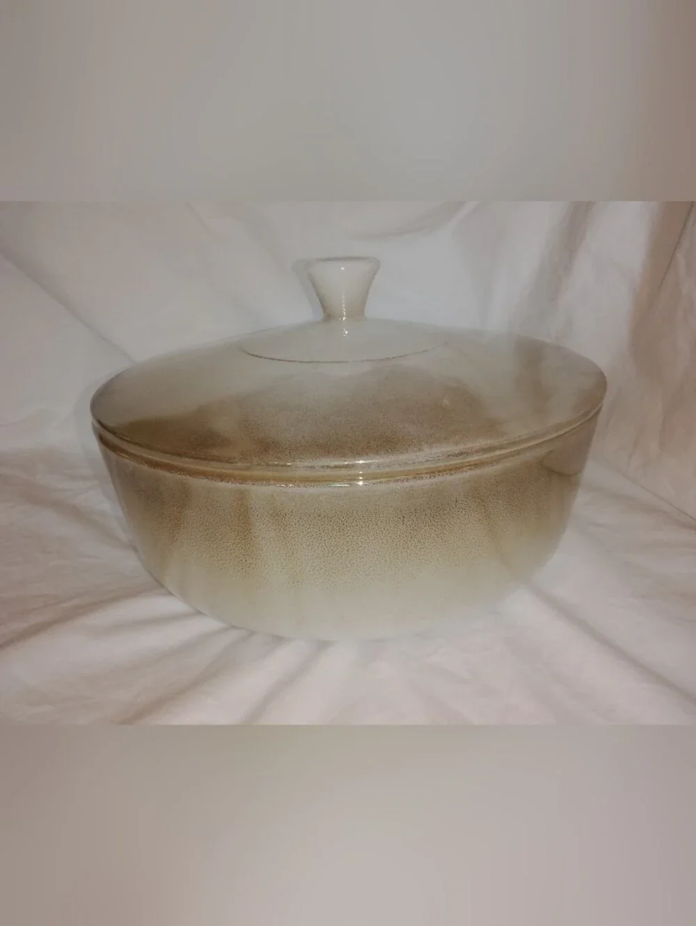 Vintage Federal Glass 3 1/2 Qt Mesa Casserole Bake Dish With Lid Retro